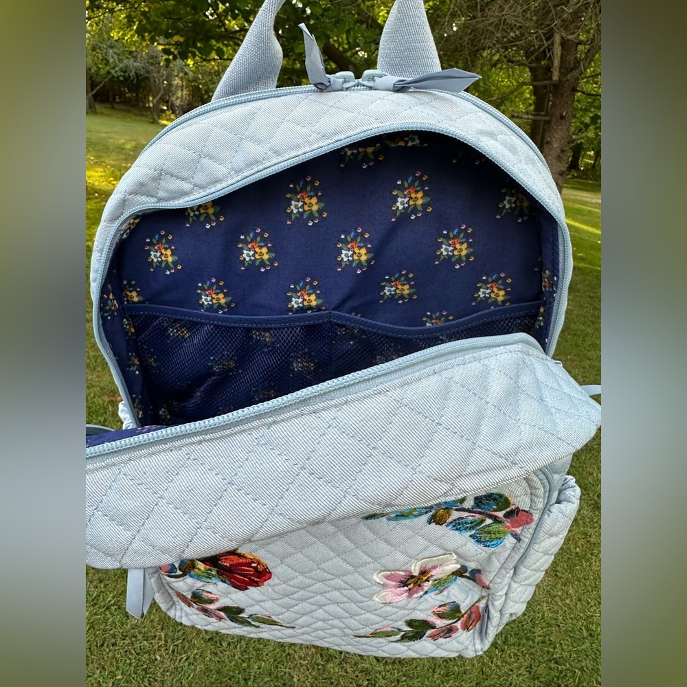 Vera Bradley Campus Backpack Sea Air Floral NWT - Picture 7 of 11